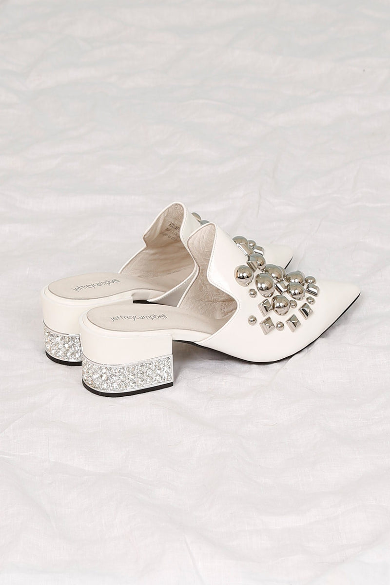 JEFFREY CAMPBELL | Helene Slide Heel - White