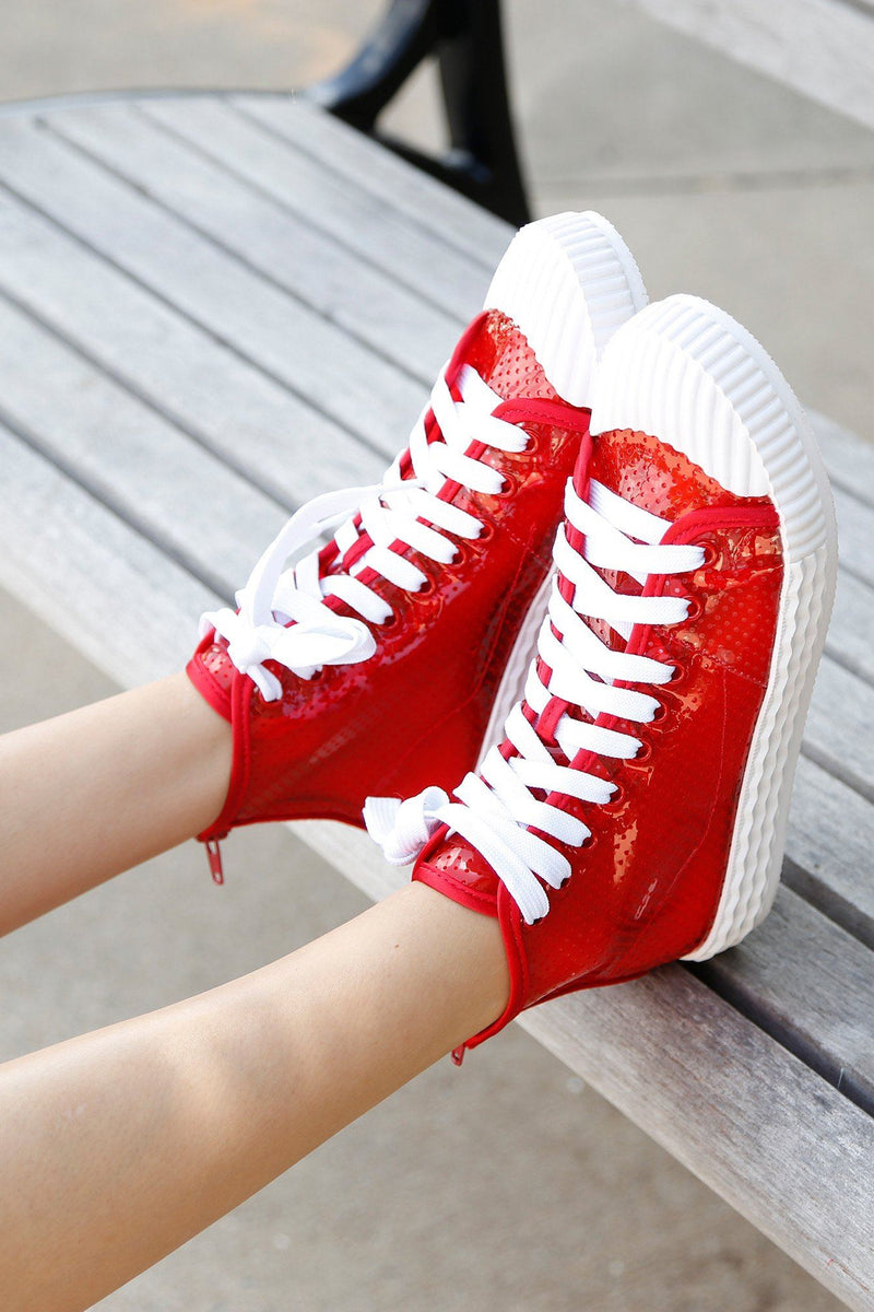 JEFFREY CAMPBELL | Ganador Sneakers - Red Vinyl