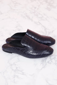 JEFFREY CAMPBELL | Worthy Flats - Navy Croc