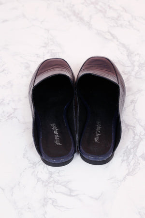 JEFFREY CAMPBELL | Worthy Flats - Navy Croc